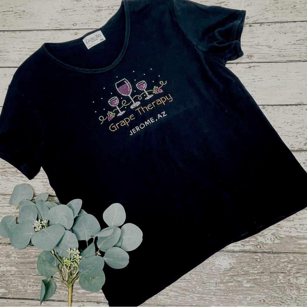 Cactus Bay Grape Therapy Wine Jerome AZ Tee